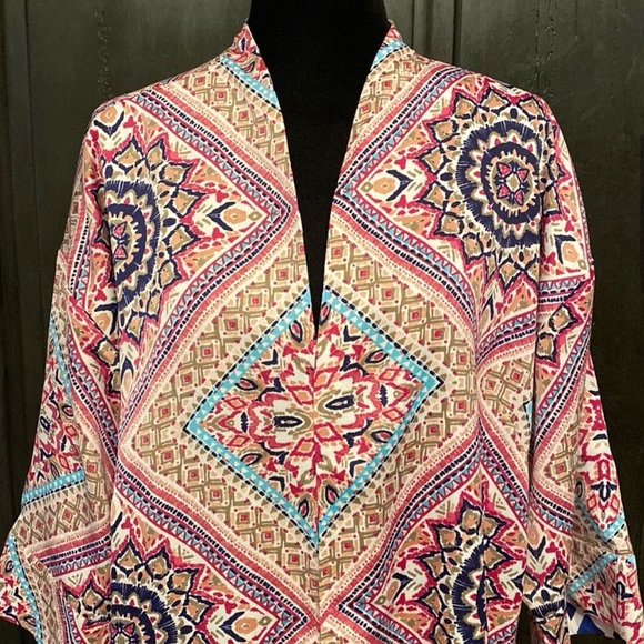Chico’s Reversible colorful print kimono OS - Picture 5 of 11